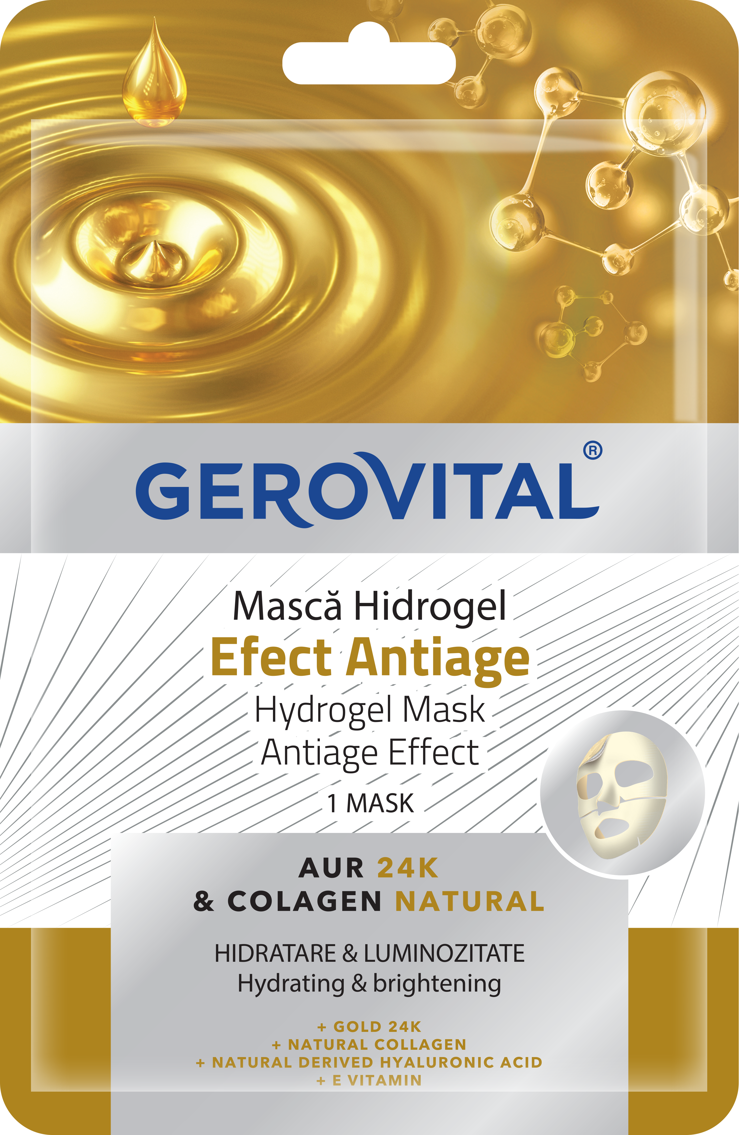 Gerovital mască hidrogel efect antiage